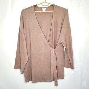 J. Jill purejill Wrap Cardigan Size 3X Soft Neutral Sweater with Pockets